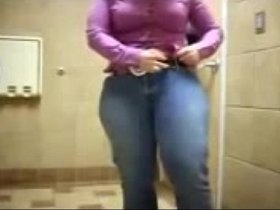 Amazing Big White Ass! In the Bathroom